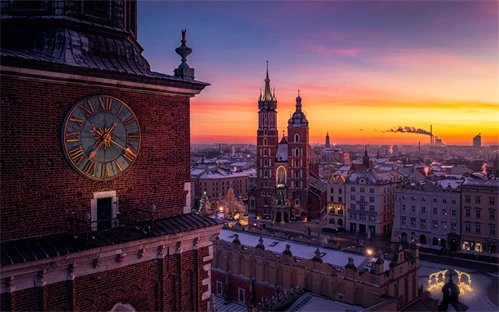 Panorama starega mestega jedra Krakova