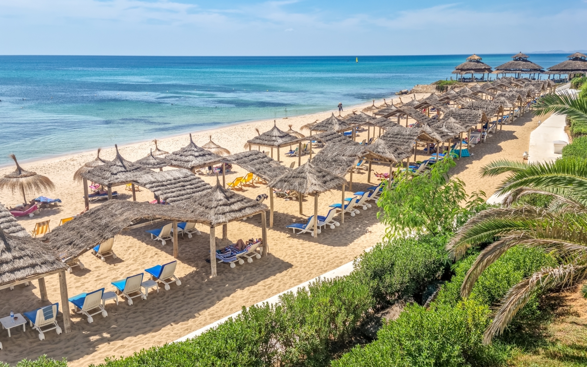 Peščene plaže pri obmorskem kraju Hammamet