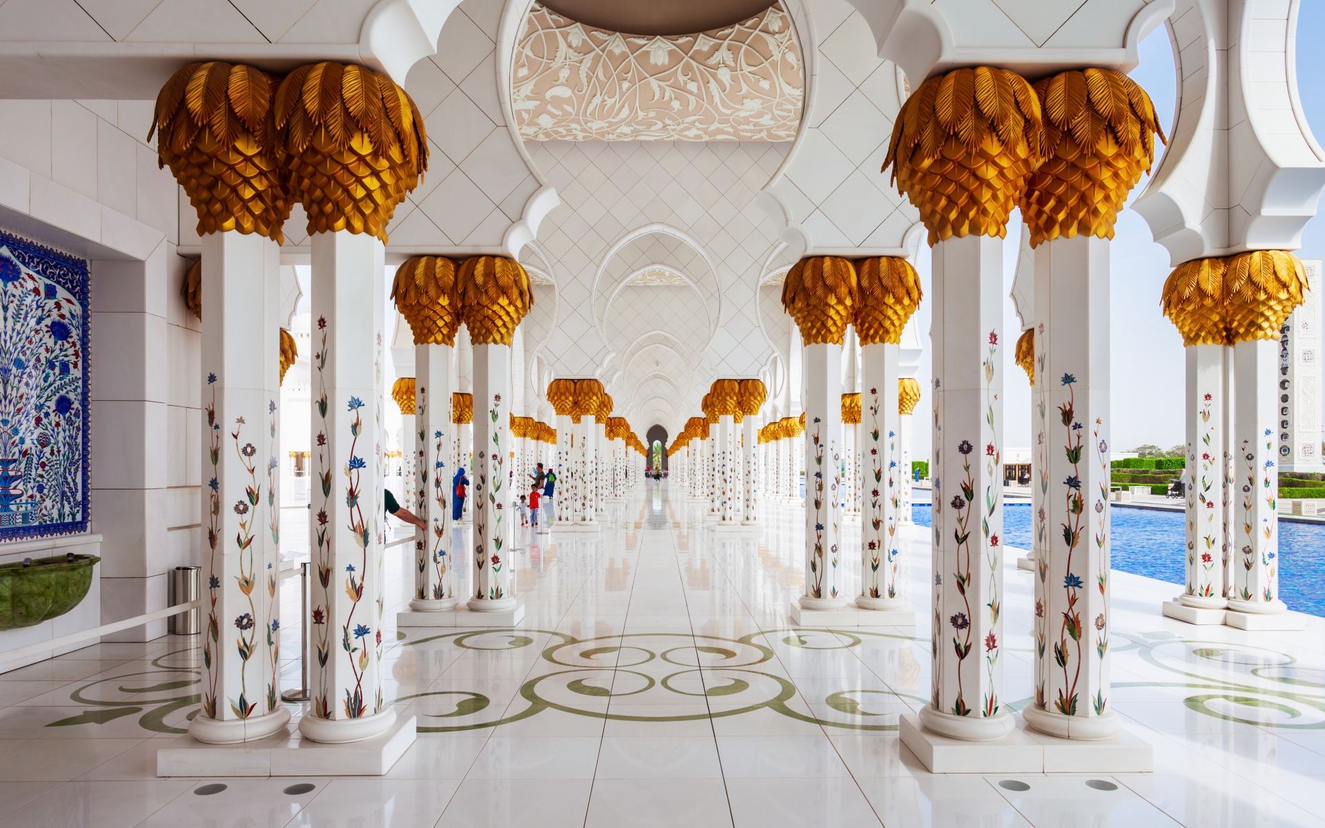 Abu dhabi Mošeja Sheikh Zyed - notranji detajli