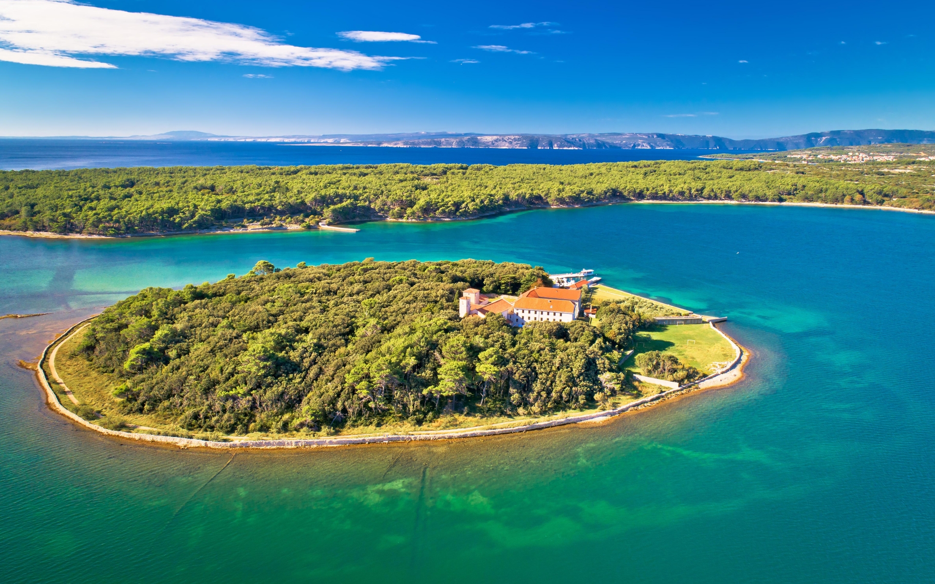 Krk - Otok Košljun v Punatskem zalivu